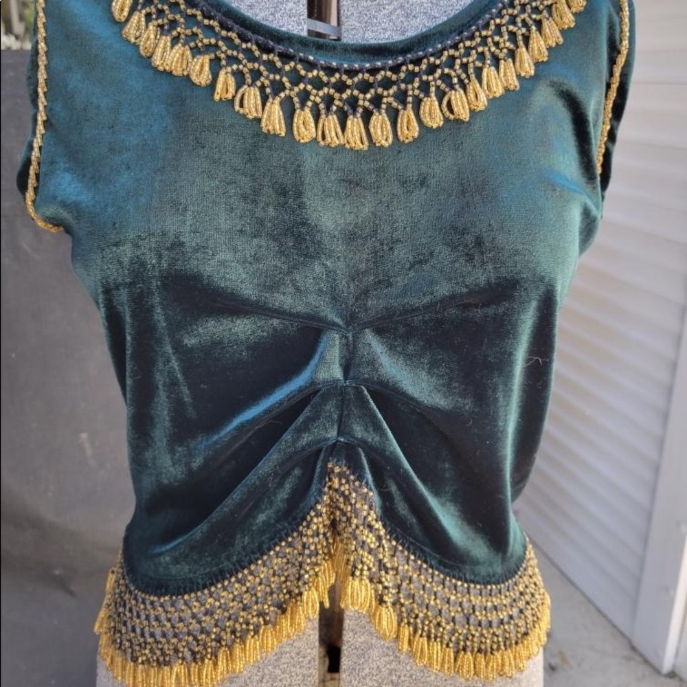 Gorgeous Velour embellished top for period attire or dance costume - unique!